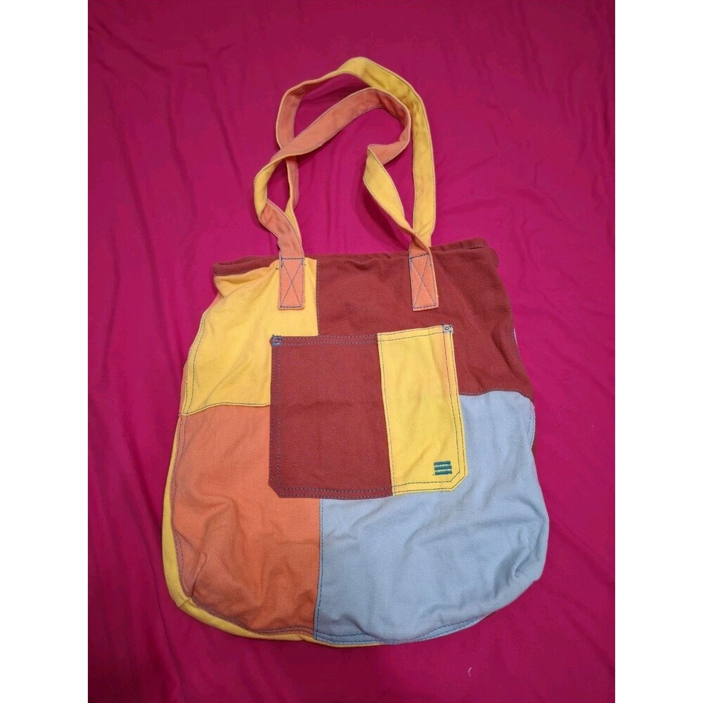 Urban Outfitters BDG Colorblock Patchwork Canvas Tote Bag Multicolor Boho XL